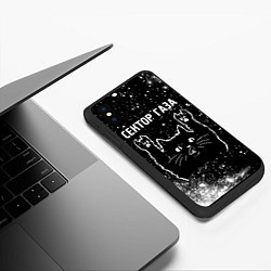 Чехол iPhone XS Max матовый Группа Сектор Газа и рок кот, цвет: 3D-черный — фото 2
