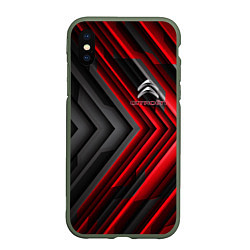 Чехол iPhone XS Max матовый Citroen строгий стиль, цвет: 3D-темно-зеленый