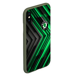 Чехол iPhone XS Max матовый Skoda строгий стиль, цвет: 3D-темно-зеленый — фото 2