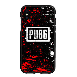 Чехол iPhone XS Max матовый PUBG white grunge, цвет: 3D-черный