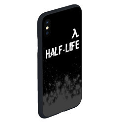 Чехол iPhone XS Max матовый Half-Life glitch на темном фоне: символ сверху, цвет: 3D-черный — фото 2