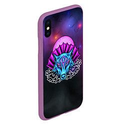 Чехол iPhone XS Max матовый Маска волка, цвет: 3D-фиолетовый — фото 2