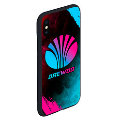 Чехол iPhone XS Max матовый Daewoo - neon gradient, цвет: 3D-черный — фото 2