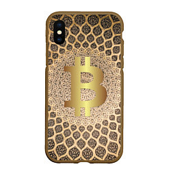 Чехол iPhone XS Max матовый Золотой биткоин, цвет: 3D-коричневый