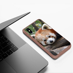 Чехол iPhone XS Max матовый Красная панда, цвет: 3D-коричневый — фото 2