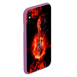 Чехол iPhone XS Max матовый Огненная гитара, цвет: 3D-фиолетовый — фото 2