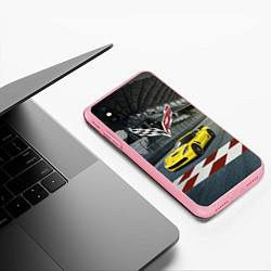 Чехол iPhone XS Max матовый Шевроле Корвет - гоночная команда, цвет: 3D-баблгам — фото 2