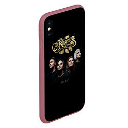 Чехол iPhone XS Max матовый The Rasmus rise, цвет: 3D-малиновый — фото 2