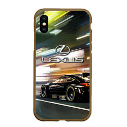 Чехол iPhone XS Max матовый Lexus - скорость режим, цвет: 3D-коричневый
