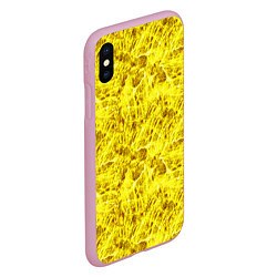 Чехол iPhone XS Max матовый Жёлтый лёд - текстура, цвет: 3D-розовый — фото 2