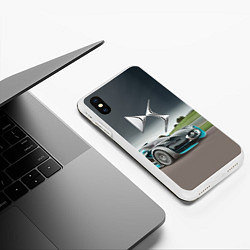 Чехол iPhone XS Max матовый Citroen DS Spirit - скоростной режим, цвет: 3D-белый — фото 2