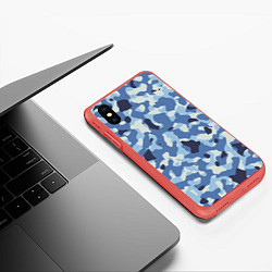 Чехол iPhone XS Max матовый Камуфляж ВМФ цифра крупный, цвет: 3D-красный — фото 2
