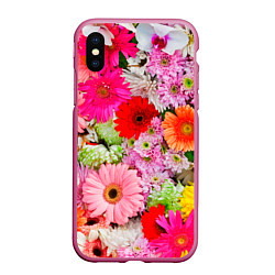 Чехол iPhone XS Max матовый Colorful chrysanthemums