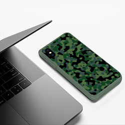 Чехол iPhone XS Max матовый Камуфляж WW2 Tropics Verdant, цвет: 3D-темно-зеленый — фото 2