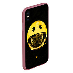 Чехол iPhone XS Max матовый Space pac-man, цвет: 3D-малиновый — фото 2