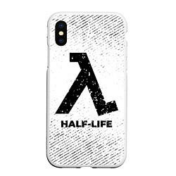 Чехол iPhone XS Max матовый Half-Life с потертостями на светлом фоне, цвет: 3D-белый