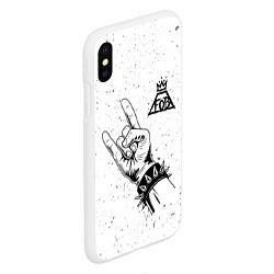 Чехол iPhone XS Max матовый Fall Out Boy и рок символ, цвет: 3D-белый — фото 2