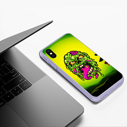 Чехол iPhone XS Max матовый Монстр - лизун, цвет: 3D-светло-сиреневый — фото 2