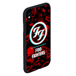 Чехол iPhone XS Max матовый Foo Fighters rock glitch, цвет: 3D-черный — фото 2