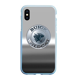 Чехол iPhone XS Max матовый Buick Wildcat - emblem, цвет: 3D-голубой