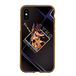 Чехол iPhone XS Max матовый Сайно в ромбе, цвет: 3D-коричневый