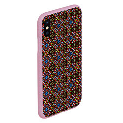 Чехол iPhone XS Max матовый Витражи - круглые, цвет: 3D-розовый — фото 2