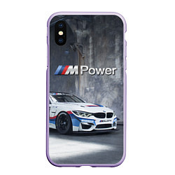 Чехол iPhone XS Max матовый BMW M4 GT4 - racing team - motorsport, цвет: 3D-светло-сиреневый