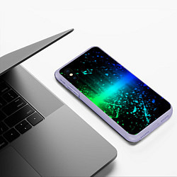 Чехол iPhone XS Max матовый Неоновая абстракция, цвет: 3D-светло-сиреневый — фото 2