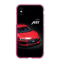 Чехол iPhone XS Max матовый Audi quattro ABT autotuning, цвет: 3D-малиновый