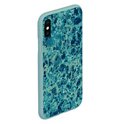 Чехол iPhone XS Max матовый Абстракция Милитари синий, цвет: 3D-мятный — фото 2