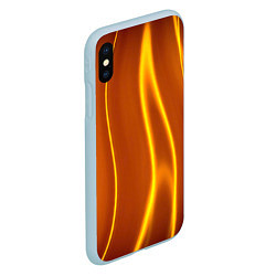 Чехол iPhone XS Max матовый Пламенная абстракция, цвет: 3D-голубой — фото 2