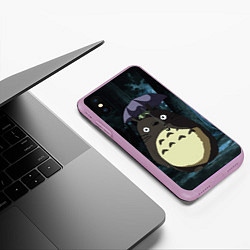 Чехол iPhone XS Max матовый Totoro in rain forest, цвет: 3D-сиреневый — фото 2