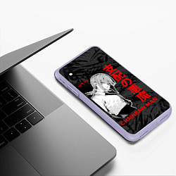 Чехол iPhone XS Max матовый Человек- бензопила : Макима, цвет: 3D-светло-сиреневый — фото 2