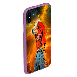 Чехол iPhone XS Max матовый Hyunjin Stray Kids space, цвет: 3D-фиолетовый — фото 2