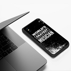 Чехол iPhone XS Max матовый Worlds okayest musician - dark, цвет: 3D-черный — фото 2