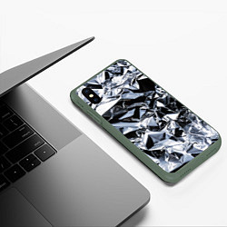 Чехол iPhone XS Max матовый Aesthetic visual art silver, цвет: 3D-темно-зеленый — фото 2