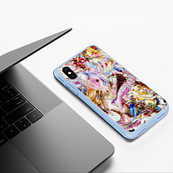 Чехол iPhone XS Max матовый Aesthetic visual art galaxy slime, цвет: 3D-голубой — фото 2