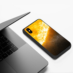 Чехол iPhone XS Max матовый Солнце в космосе, цвет: 3D-черный — фото 2