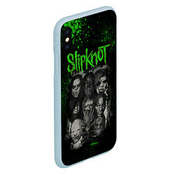 Чехол iPhone XS Max матовый Slipknot, цвет: 3D-голубой — фото 2