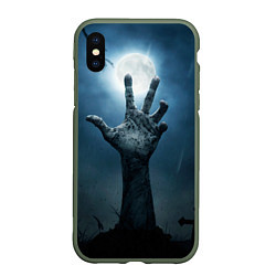 Чехол iPhone XS Max матовый Zombie night party, цвет: 3D-темно-зеленый