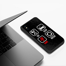 Чехол iPhone XS Max матовый Eat, sleep, Portal, repeat, цвет: 3D-черный — фото 2