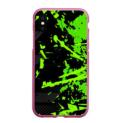 Чехол iPhone XS Max матовый Black & Green