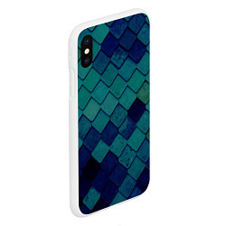 Чехол iPhone XS Max матовый Морозная плитка, цвет: 3D-белый — фото 2