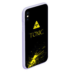 Чехол iPhone XS Max матовый TOXIC - Биологическая опасность, цвет: 3D-светло-сиреневый — фото 2