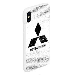 Чехол iPhone XS Max матовый Mitsubishi с потертостями на светлом фоне, цвет: 3D-белый — фото 2