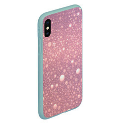 Чехол iPhone XS Max матовый Pink bubbles, цвет: 3D-мятный — фото 2