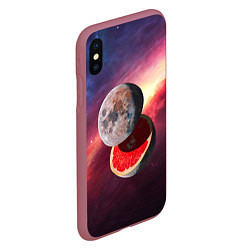 Чехол iPhone XS Max матовый Луна-Грейпфрут, цвет: 3D-малиновый — фото 2