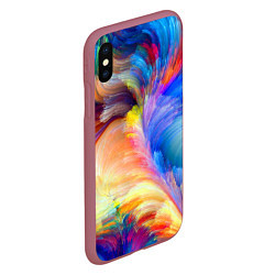 Чехол iPhone XS Max матовый Неоновое перо, цвет: 3D-малиновый — фото 2