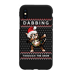 Чехол iPhone XS Max матовый Dabbing, through the snow, cat, цвет: 3D-черный