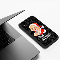 Чехол iPhone XS Max матовый Ты затарился на крези пати, весёлая блондинка, цвет: 3D-черный — фото 2